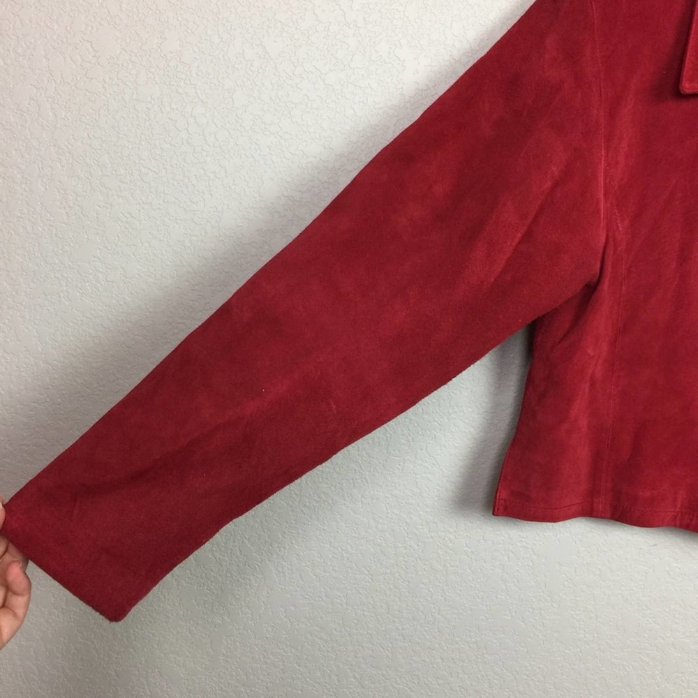 Red Suede Women's Blazer - Picture 3 of 9
